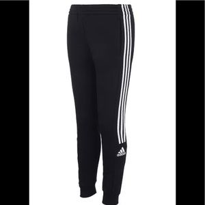 Adidas Big Girls Cotton Fleece Joggers - Black - M (10/12) NWT